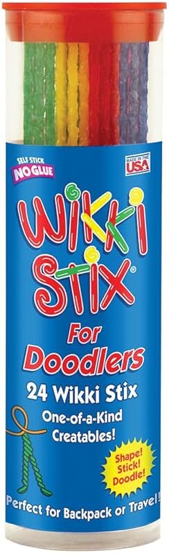 Wikki Stix Doodler Travel Toy for Kids – 24 Reusable Wax Sticks for Sensory Play, Screen-Free Airplane & Road Trip Activity, Mess-Free Fidget Craft for Ages 3+ Made in USA - Product Image