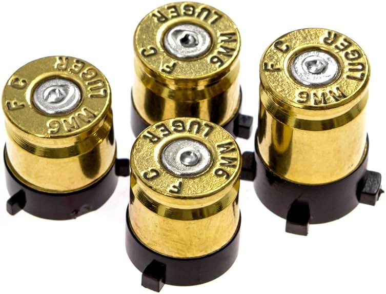 Controller Bullet Buttons for Xbox One Series X S - Made With Real 9MM Spent Bullet Casings - Includes Tools - Product Image