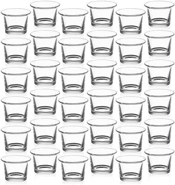 Royal Imports Candle Holder Hanging Oyster Votive Tealight Glass for Wedding, Birthday, Holiday & Home Decoration, Set of 36 - Product Image