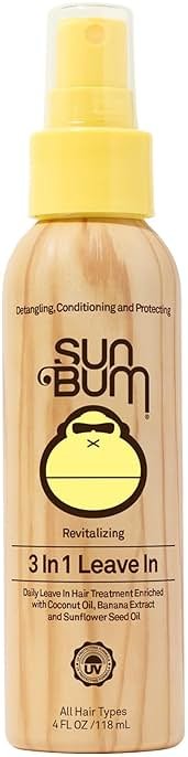 Sun Bum Revitalizing 3 in 1 Leave In Conditioner - Anti Frizz Detangler - Color Friendly with UV Protection - Enriched with Coconut Oil and Banana - 4 oz - Product Image