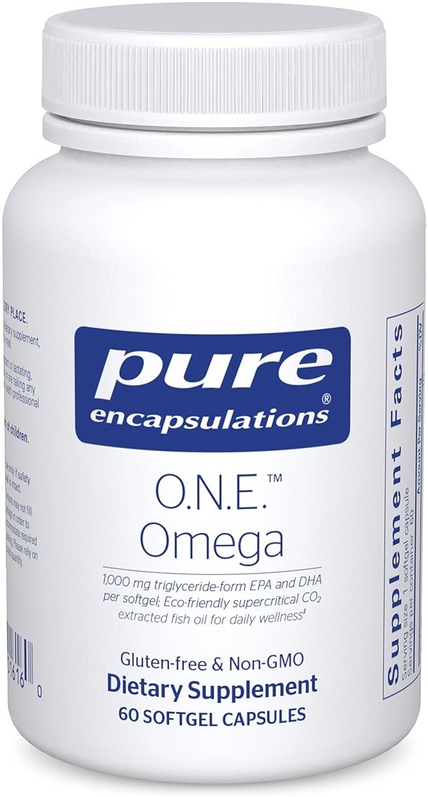 Pure Encapsulations O.N.E. Omega - Fish Oil Supplement for Heart Health, Joints, Skin, Eyes, and Cognition* - Fish Oil Concentrate with EPA and DHA - 60 Softgel Capsules - Product Image