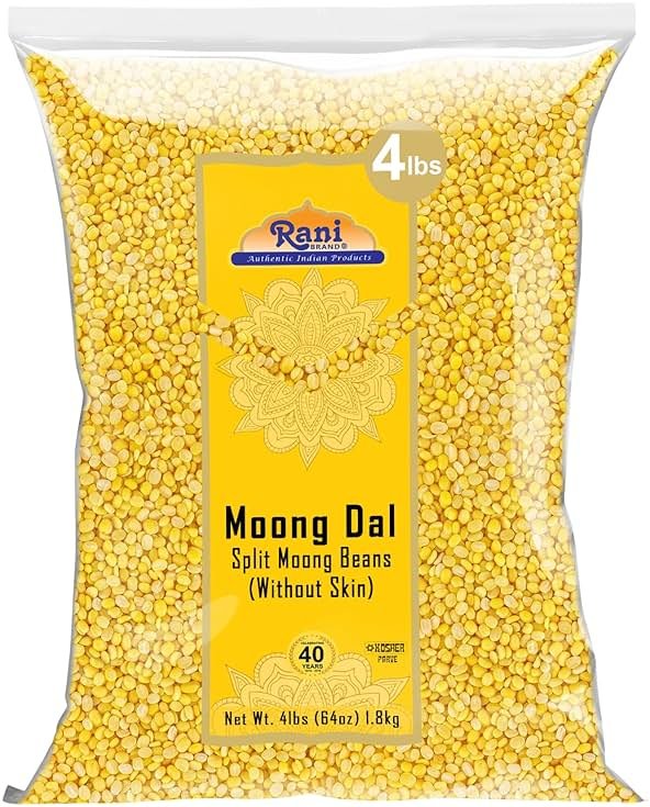 Rani Moong Dal (Split Mung Beans Without Skin) Lentils Indian 64oz (4lbs) 1.81kg Bulk ~ All Natural | Gluten Friendly | Non-GMO | Kosher | Vegan | Indian Origin - Product Image