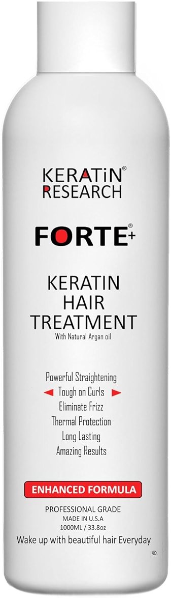 Keratin Research Keratin Brazilian Keratin Hair Blowout Treatment Extra Strength, 120ml, for Curly Hair, Enhanced Formula with Moroccan Argan Oil and Queratina Brasilera Tratamiento Forte - Product Image