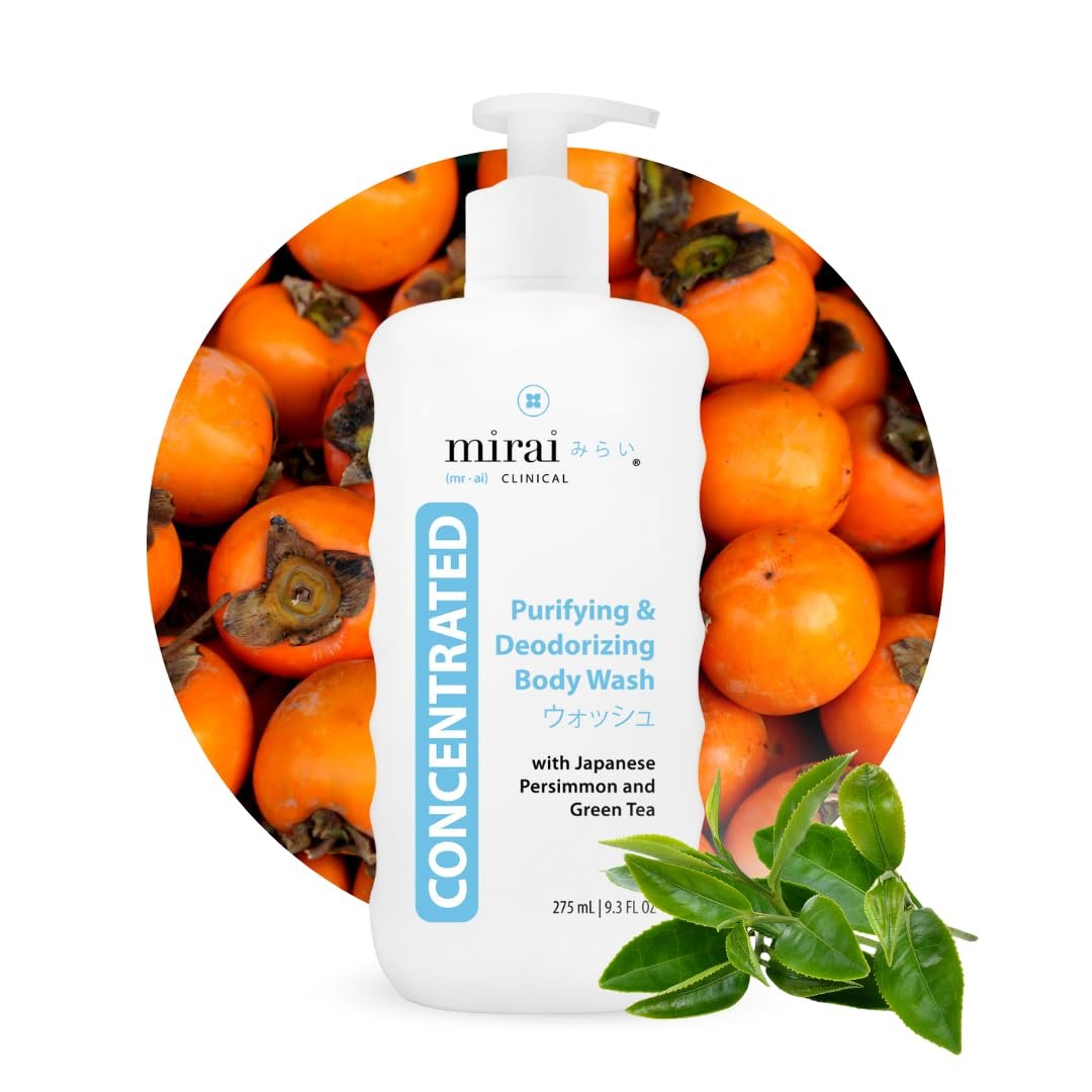 Mirai Clinical Body Wash for Strong Body Odor - Renewing Body Purifying & Deodorizing with Natural Persimmon & Green Tea Extracts - Nonenal® Eliminator for Women & Men - 9.29 Fl oz - Product Image