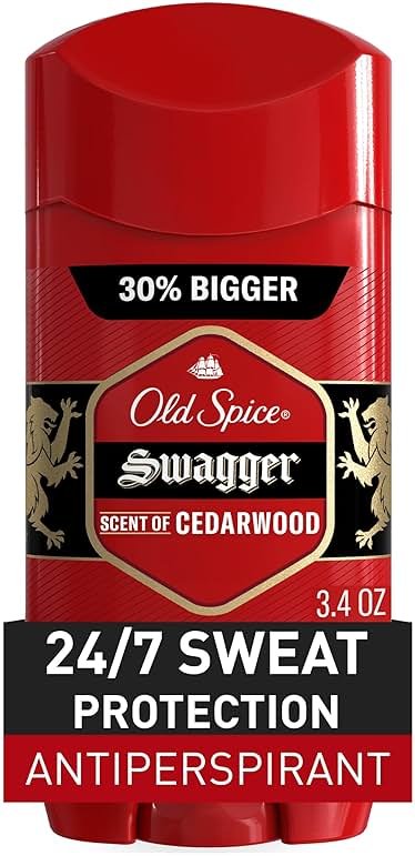 Old Spice Antiperspirant Deodorant for Men, 24/7 Sweat & Odor Protection, 24/7 Lasting Freshness, Invisible Solid, Swagger with Cedarwood Scent, 3.4 oz - Product Image