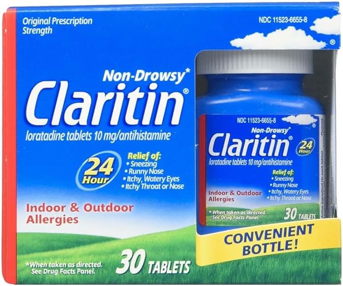 Claritin, Non-drowsy, Indoor & Outdoor Allergies, Antihistamine - 30 Tablets. - Product Image