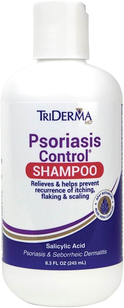 TriDerma Psoriasis Control Scalp Exfoliator Shampoo, 3% Salicylic Acid for Psoriasis, Seborrheic Dermatitis with AP4 Aloe Vera Gel, No Coal Tar, Fresh Scent Rosemary Shampoo - 8.3oz - Product Image