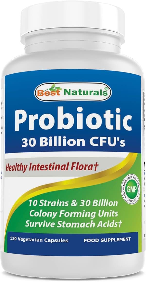 Best Naturals Probiotic 10 Strains & 30 Billion CFU Intestinal Flora, 120 Veggie Capsules - Shelf Stable probiotic (4146365) - Product Image