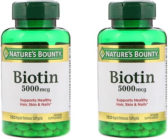 Set of 2 Nature's Bounty® Biotin 5000 mcg, 150 Softgels - Product Image