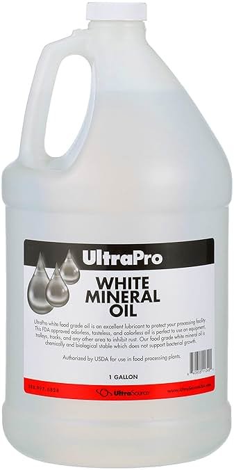 UltraPro Food Grade White Mineral Oil (1 Gallon Jug) | Moisturizes wood, protects skin, lubricates machines, coats food, and blends plastics - Product Image