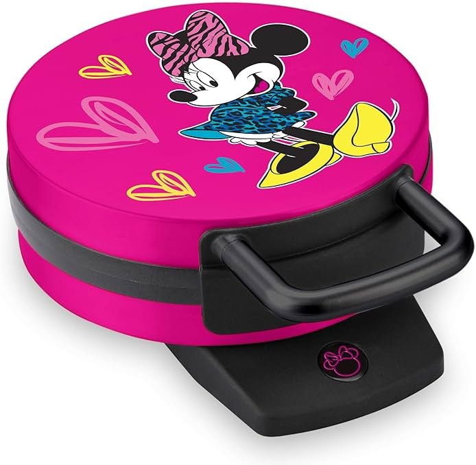 Disney Minnie Mouse Waffle Maker by Select Brands - Nonstick Waffle Iron for Fun Minnie-Shaped Waffles - Disney Kitchen Gift - 800 Watts - Product Image