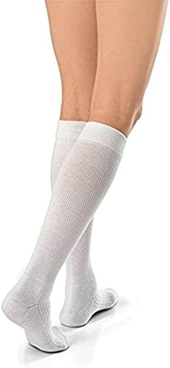 JOBST Activewear Compression Socks, 15-20 mmHg, Knee High, Large, White - Product Image