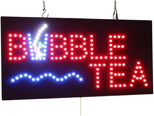 Bubble Tea Sign, 24"x12", 60x30cm, TOPKING, LED, Neon, Florescent, Signage, Signboard, Display, Billboard, Screen, Grand Opening, Gift - Product Image