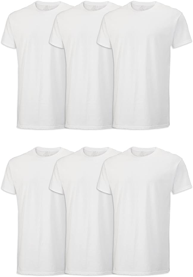 Fruit of The Loom Men's Crew Tee Undershirts, Moisture Wicking & Tag Free, Also Available in Big & Tall - Product Image