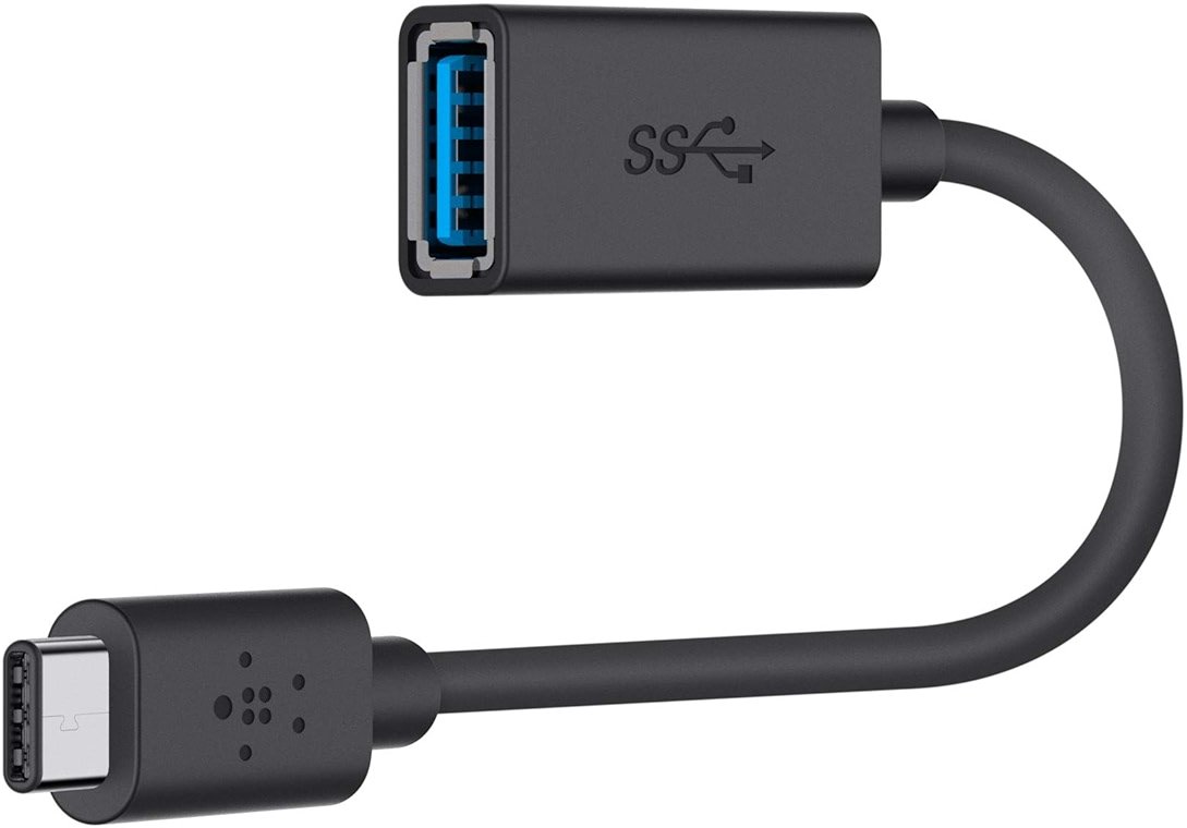 Belkin F2CU036btBLK USB-IF Certified 3.0 USB Type C (USB-C) to USB A Adapter, Compatible with USB-C Devices Including New MacBook and ChromeBook Pixel - Product Image