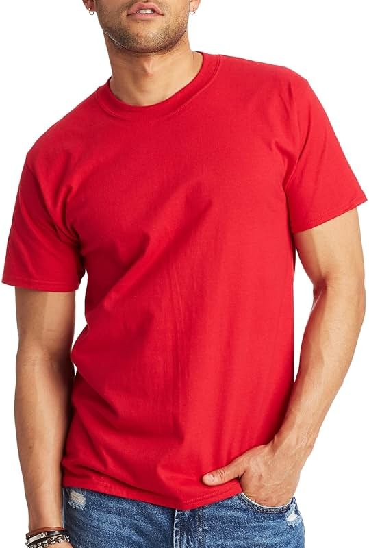 Hanes Men's Beefy-T T-Shirt, Heavyweight Cotton T-Shirts for Men, 1 or 2 Pack, Men's Tees (Tall - Product Image