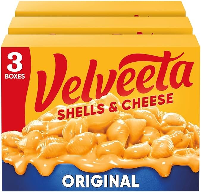 Velveeta Shells and Cheese Mac, 3 Boxes, for Easy Dinner or Dinner Sides, Original Flavor, Made with Real Cheese, 12 oz - Product Image