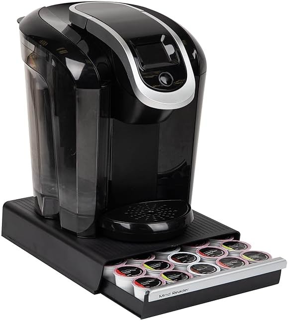 Mind Reader Single Serve Coffee Pod Drawer, 30 Pod Capacity, Countertop Organizer, 10.5"L x 12.75"W x 2.5"H, Black - Product Image