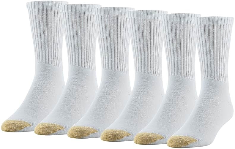 GOLDTOE Men's Cotton Blend Athletic Crew Socks, 6-pairs - Product Image