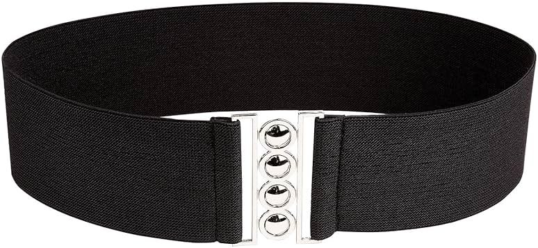 Modeway Women's Wide Stretch Belts Retro Fashion Elastic Cinch Corset Waist Belt For Dresses - Product Image
