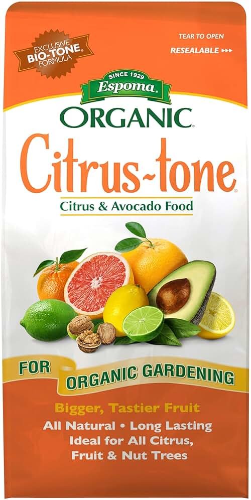 Espoma Organic Citrus-Tone 5-2-6 Natural & Organic Fertilizer and Plant Food for All Citrus, Fruit, Nut & Avocado Trees; 4 lb. Bag. Promotes Vigorous Growth & Abundant Fruit - Product Image