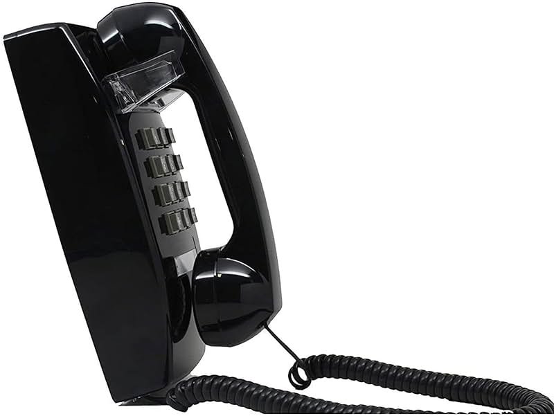 Single Line Classic 2554 Wall Phone with Loud Ringer and Handset Volume Control, Black - Wall Mount Jack Required - Product Image