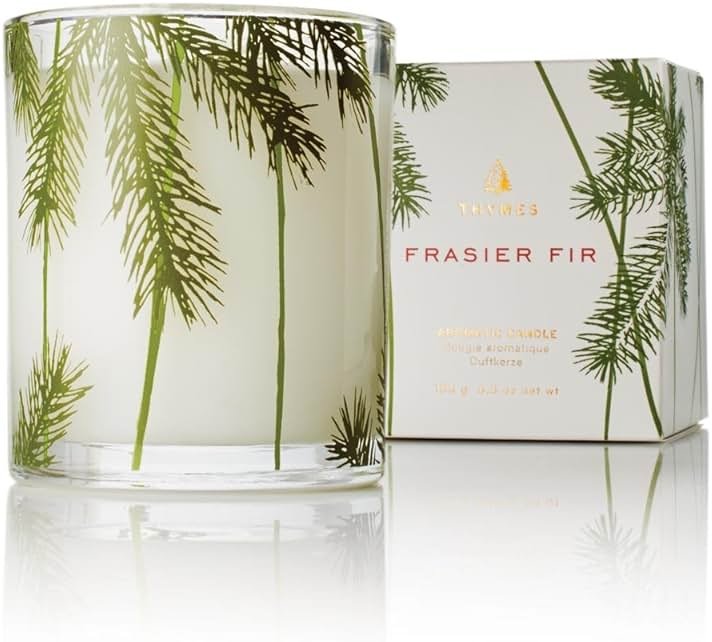 Thymes Frasier Fir Pine Needle Candle – Holiday Candles for Home Scented with Notes of Crisp Siberian Fir, Cedarwood & Sandalwood – Christmas Decor – Christmas Gifts for Women & Men (6.5 oz) - Product Image