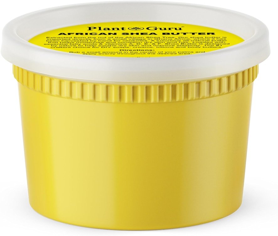 Plant Guru Raw African Shea Butter 16 oz. 100% Pure Natural Unrefined YELLOW - Ideal Moisturizer For Dry Skin, Body, Face And Hair Growth. Great For DIY Soap and Lip Balm Making. - Product Image