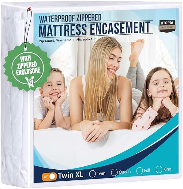 Utopia Bedding Mattress Protector Zippered Twin XL Size, 100% Waterproof Bed Bug and Dust Mite Proof Mattress Encasement, Absorbent 6 Sided Mattress Cover - Product Image