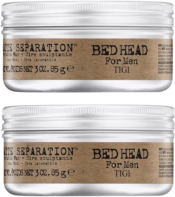 TIGI Bed Head Hair Wax for Men, Matte Separation 2-Pack – Workable Strong Hold, Anti-Humidity, Travel-Friendly Hair Products for Men, 3 Oz Ea - Product Image