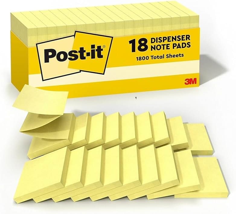 Post-it Pop-up Notes, 3-inch x 3-inch, Canary Collection, 90 Sheet/Pad, 18 Pads/Pack (R330-18CP) - Product Image