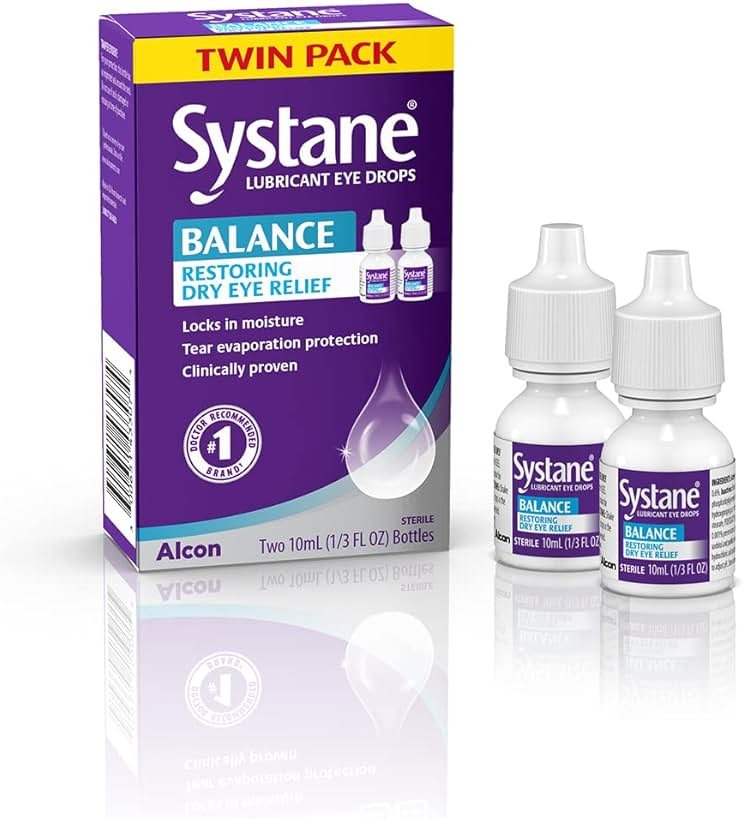 Systane Balance Lubricant Eye Drops, Restorative Formula, Twin pack, 0.33 Fl Oz (Pack of 2) - Product Image