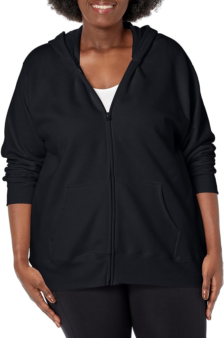 JUST MY SIZE womens Just My Size Zip-up Fleece Women's Hoodie, Ecosmart Hooded Sweatshirt, Plus Size - Product Image
