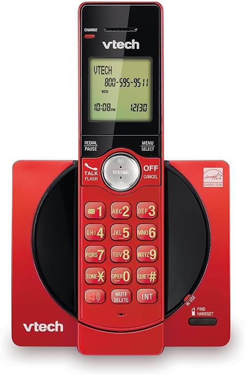 VTech CS6919-16 DECT 6.0 Cordless Phone, Red - Caller ID/Call Waiting (Stores 30 Calls), Backlit Keypad & Display, Full Duplex Handset Speakerphone, Wall Mountable - Product Image
