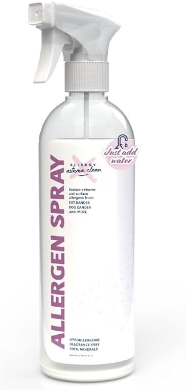 Allergy Asthma Clean Allergen Spray, Over 33oz | Pets & Dust Allergies, Air & Surface, Just Add Water, Bottle - Product Image