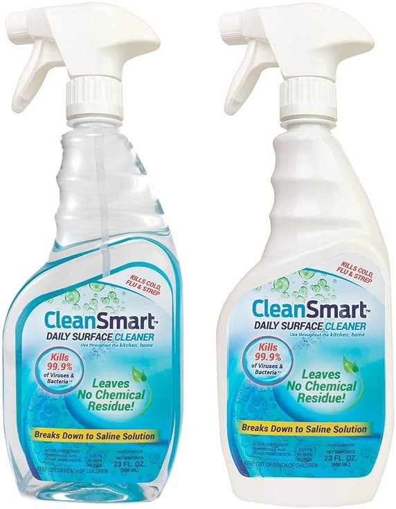 CleanSmart Daily Surface Cleaner and Pet-Safe Disinfectant, Kills 99.9% of Viruses, Bacteria, 23 ounce Bottle (Pack of 2) - Product Image