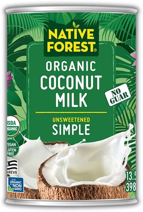 Native Forest Organic Unsweetened Coconut Milk - Canned Coconut Milk, No Guar Gum, Non-GMO Project Verified, USDA Organic - Simple, 13.5 Fl Oz (Pack of 12) - Product Image