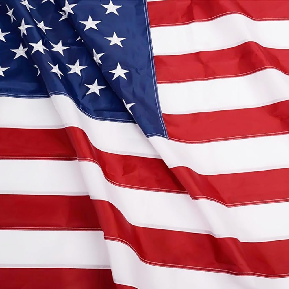 ANLEY EverStrong Series American US Flag 5x8 Foot Heavy Duty - Embroidered Stars and Sewn Stripes - 4 Rows of Lock Stitching - US National Banner Flags with Brass Grommets 5 X 8 Ft - Product Image