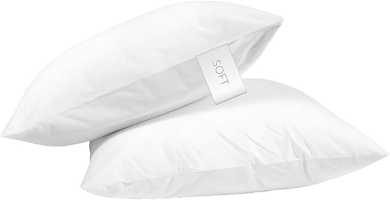 Digital Decor 100% Cotton Luxury Hotel Pillows Standard Size Set of 2, Cooling Down Alternative Bed Pillows for Sleeping, Hypoallergenic Soft Pillows for Side & Back Sleepers, Made in USA, 26" x 20" - Product Image
