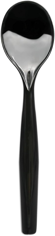 Party Essentials Disposable Heavy Duty Plastic Serving Utensils for Buffets Events Parties, 9-Count 10" Spoons, Black - Product Image