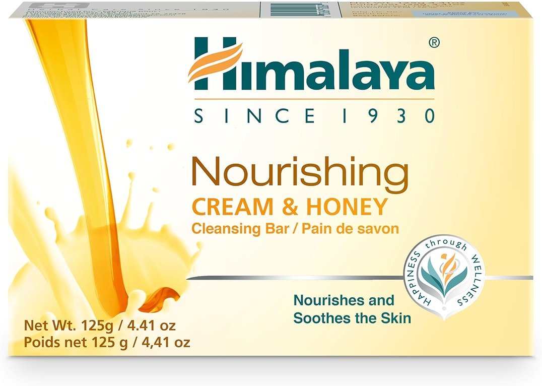 Himalaya Nourishing Cream & Honey Cleansing Bar Soap, Soft Milk and Honey Hand Soap, for Face and Body, Face Soap Bar, Face Wash Bar, Bath Soaps, Soft Skin, 4.41 oz, 1 Pack - Product Image