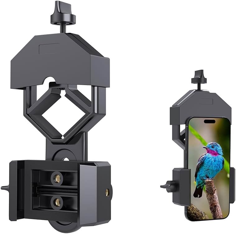 GOSKY Smartphone Adapter Mount Regular Size - Compatible with Binoculars, Monoculars, Spotting Scopes, Telescope, Microscopes Fits almost all Smartphones on the Market Record Nature and The World - Product Image