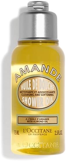 L'OCCITANE Cleansing & Softening Almond Shower Oil, Body Wash & Shaving Base Purifies & Smooths Without Drying Skin, Milky Lather, Nourishing Skincare - Product Image