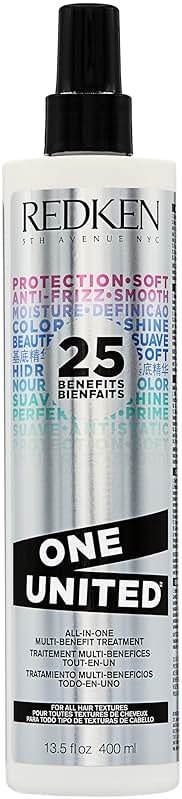 Redken One United All-In-One Leave In Conditioner - Multi-Benefit Leave In Treatment For All Hair Types, Heat Protectant and Detangler Spray, Paraben-Free - Product Image