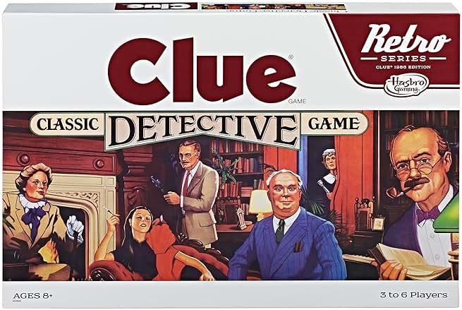 Hasbro Gaming Retro Series Clue 1986 Edition Board Game, Classic Mystery Game for Kids, Family Board Games for 3-6 Players, Ages 8+ (Amazon Exclusive) - Product Image