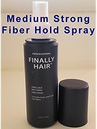 Finally Hair "MEDIUM Hold Hair Fiber Styling Spray. Use our STRONG spray for fiber lock (search item number B00TLY9OHQ). Can also be used with competitor's brands like Xfusion? Bosley? Toppik? - Product Image