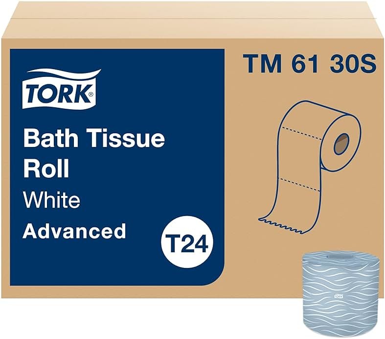 Tork Bath Tissue Roll Advanced 2-ply, Biodegradable 4x3.75", 500 sheets/roll, 48 rolls/case, TM6130S - Product Image