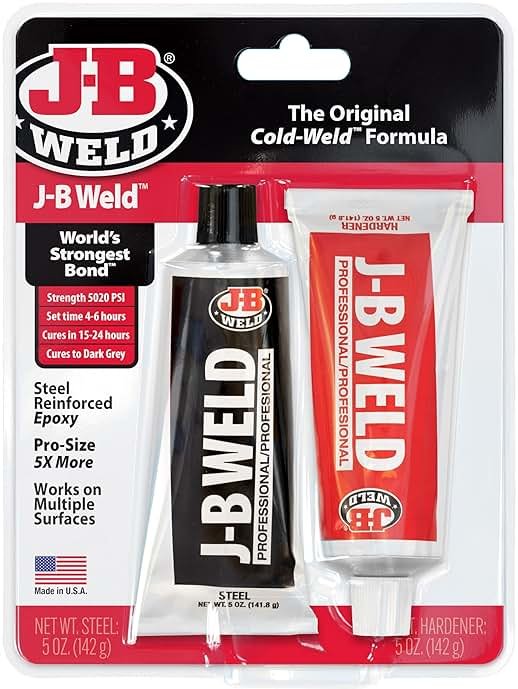 J-B Weld 8281 Professional Size Steel Reinforced Epoxy - Hardener and Steel Pack - 10 oz - Product Image