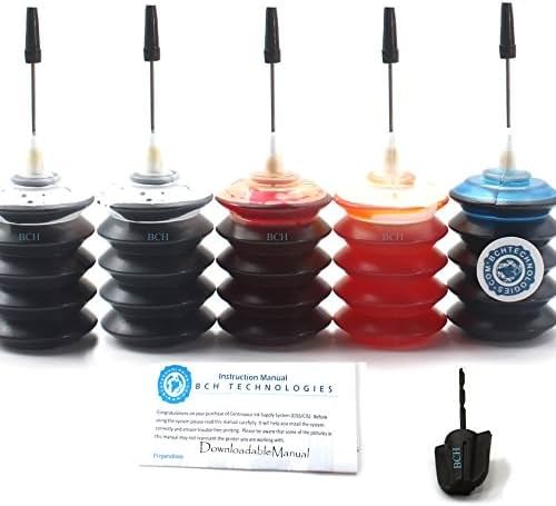 BCH Dye Ink Cartridge Refill Kit for HP 6 Color Inkjet Printers – 3 Pigment Black + 1 Each Cyan/Magenta/Yellow for HP Ink 67/63/61/910xl - Product Image