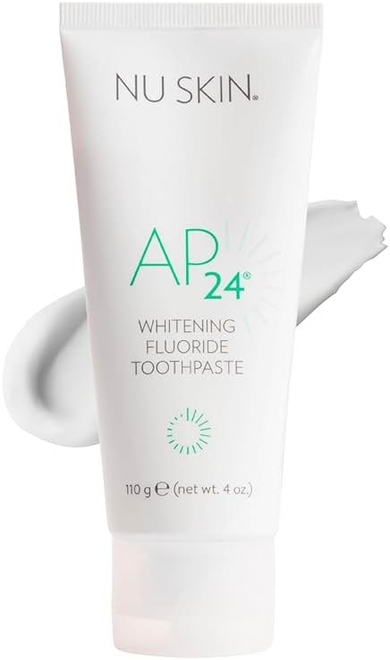 Nu Skin AP 24 Whitening Fluoride Toothpaste | AP 24 Blend | Vanilla Mint Flavor | Brightens Teeth | Removes Surface Stains | Prevents Dental Cavities & Plaque | Enamel-Safe | 4 oz | 1 Pack - Product Image